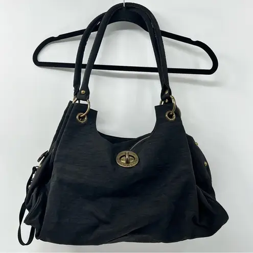 Baggallini Valencia large nylon tote shoulder duffle bag studded black