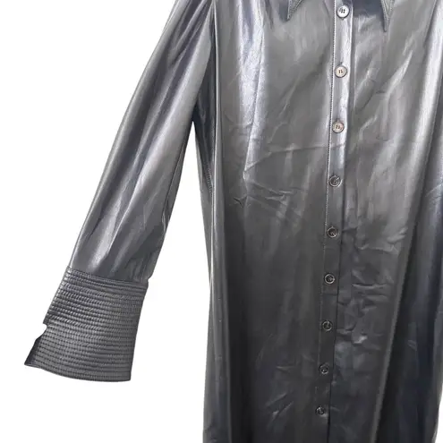 NANUSHKA Vegan Leather Tie Front Maxi Dress Black Sz Small