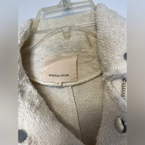 Rebecca Taylor Nuby Knit Cotton Blend Fitted Jacket size 4