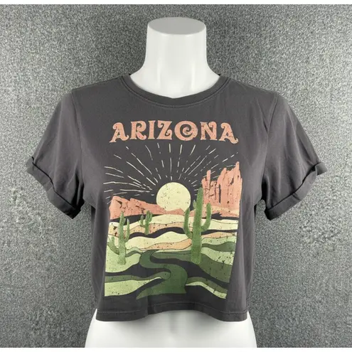 Love Peace and Lazy Days Cotton Crop Tee Women's XS Embroidered Boho Arizona