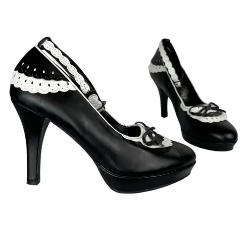 Funtasma Womens Mary Jane Heels Sz 8 Flapper Maid Halloween Dressy Black