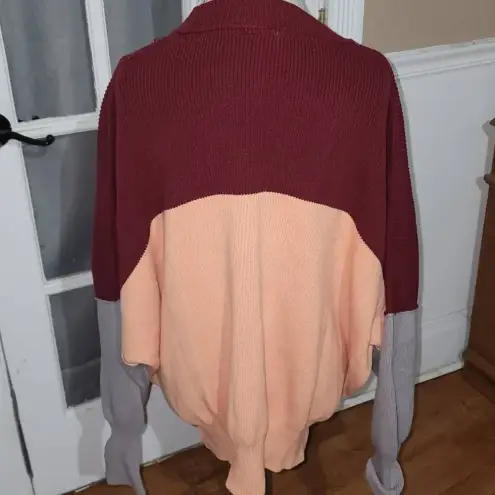 Free People Free‎ People Womens Peach Combo Oversized Colorblock Sweater Small