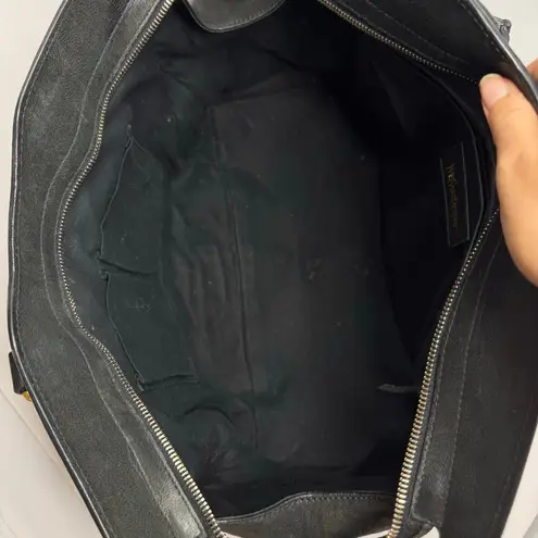 Saint Laurent Yves Vintage Cabas Chyc Y Black Leather Gold Hardware Large