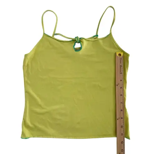 Route 66 Vintage Stretch Y2K 90s Vibrant Green Keyhole Camisole Tank Top Small