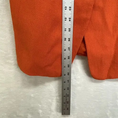 Peter Nygard Linen Blend Blazer Jacket Womens 4 Orange Boho Lagenlook Art