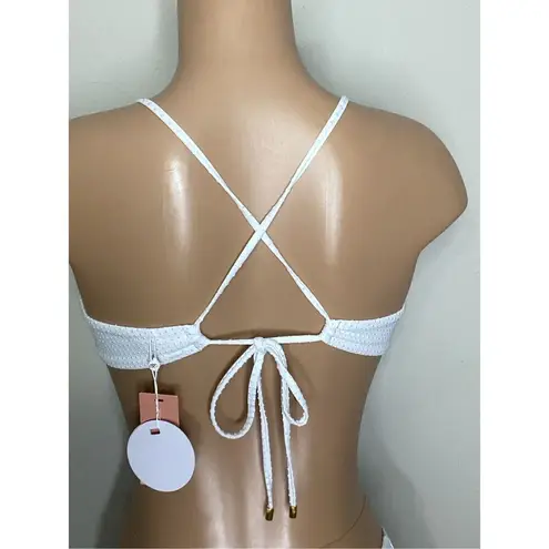 PilyQ New PQ white teeny high cut bikini. S-top/M-bottom. Retails $169