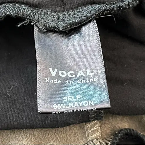 Vocal Faux Suede Moto Leggings Large Black Olive Stretch Panel Pants Large