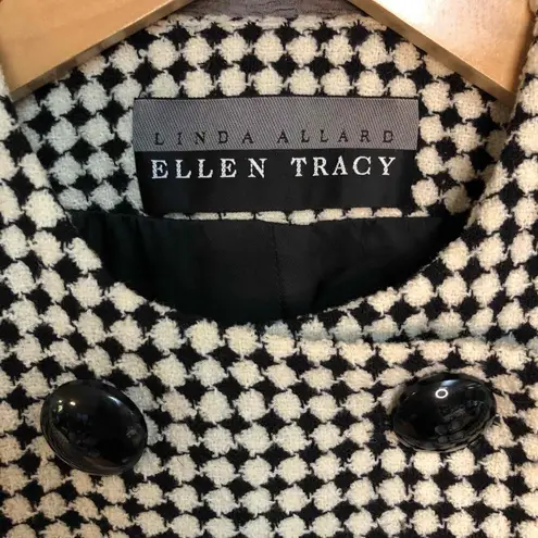 Ellen Tracy Linda Allard Black White Houndstooth Jacket 6