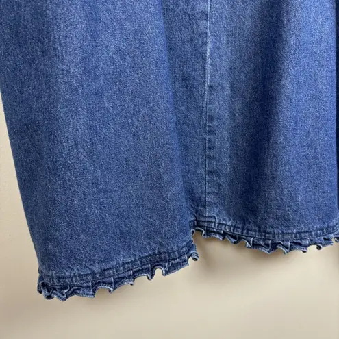 Venezia Denim Dress Womens 24 Blue Jean Ruffle Sleeveless A