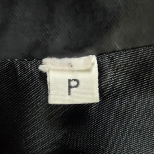 Vintage 80s Black Wool Coat Faux Leather Trim USA Made Boxy Cocoon Coat Size 12