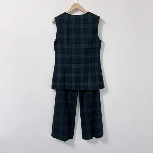 Pendleton Vintage Wool Plaid Vest Pants Set Sz 10