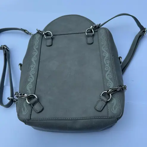 Lounge Fly Gray Backpack with Rounded Top and Embossed Design