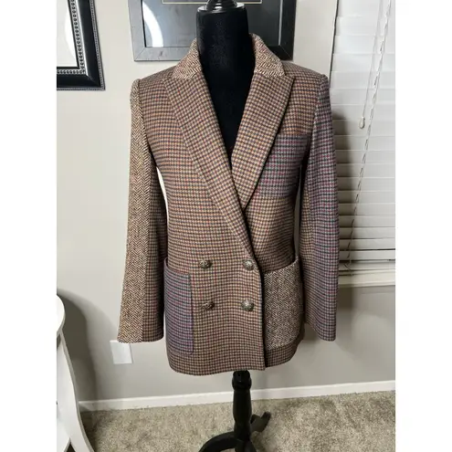 Veronica Beard FAUSTINE Patchwork Dickey Houndstooth Jacket Sz 2 $650