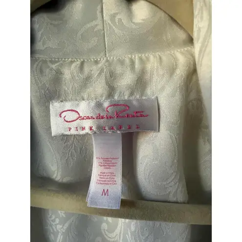 Oscar de la Renta Pink Label Women's White Jacquard Robe Medium