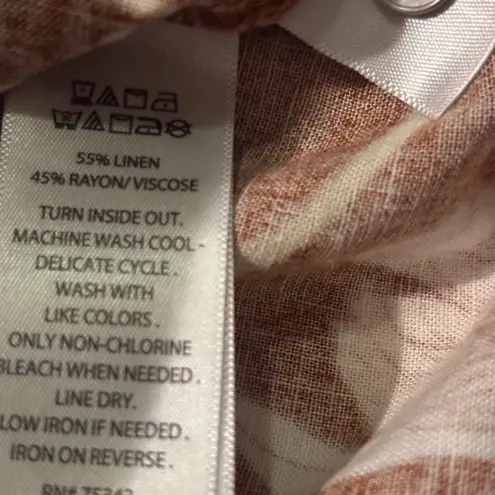 Cynthia Rowley  Linen Blend Sleeveless Boho floral  Tunic Top Medium‎