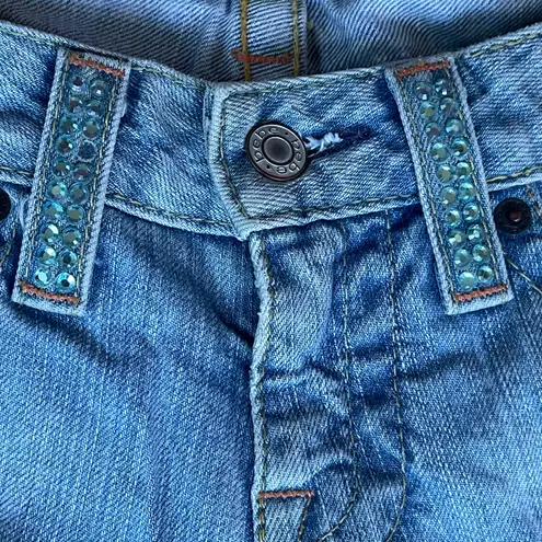 Bebe Embellished Distressed Jeans