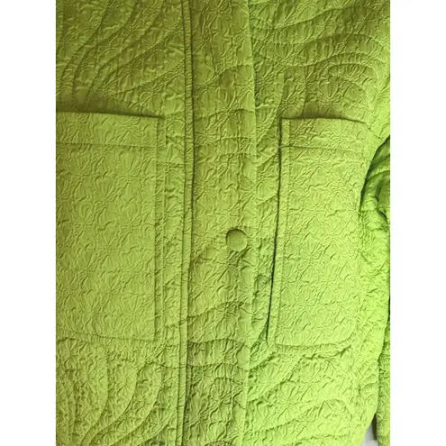 7 For All Mankind  Neon Lime Green Cropped Quilted Jacket Size XS EUC!!