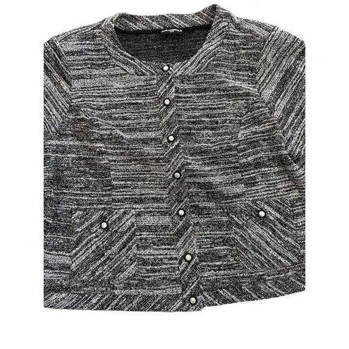 Karl Lagerfeld Paris Button Up Gray Heathered blazer jacket size 1X