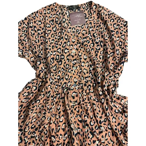 NWT Maverick Oversized Pink Leopard Print Babydoll Dress Size Medium