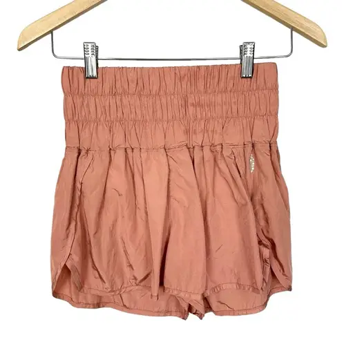Free People Movement The Way Home Athletic Swishy Shorts Warm Coral Size Small Pink