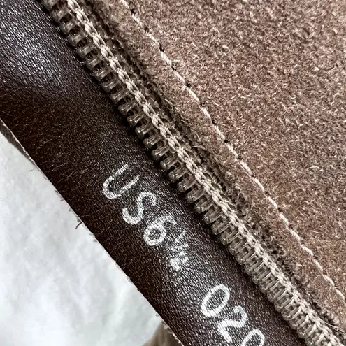 Morlands Weatherproof Sheepskin Tall Boots Size 6.5 Brown Suede Zip Warm Lined