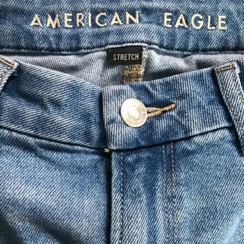 American Eagle  Stretch Ripped High Rise Curvy Mom Jeans