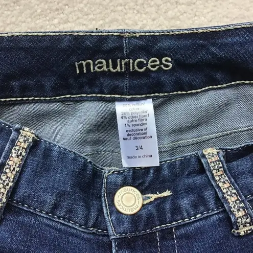 Maurice's  SIZE 3/4 BLUE BLING CROP JEANS