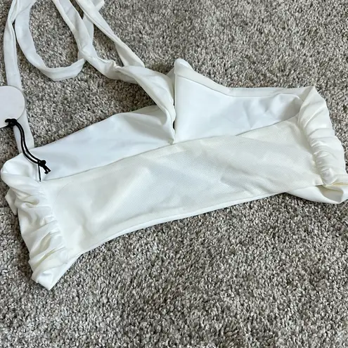 Tularosa  Nylon Halter Bikini Top NWT Cream White XS