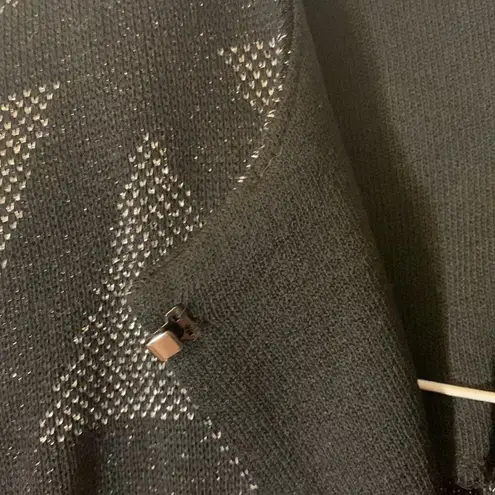 Ming Wang Sapphire womens medium cardigan blazer black silver sparkle fancy