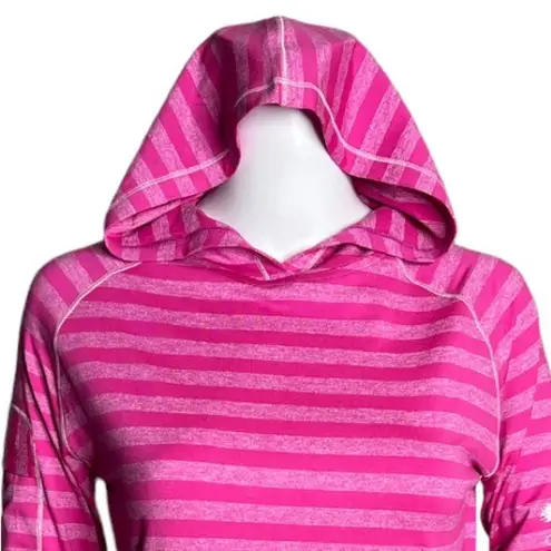 FootJoy Womens XS Rose Pink Tonal Melange Stripe Pullover Hoodie Jersey Golf