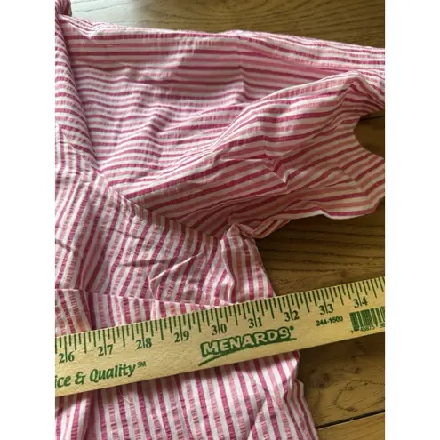 Woman Within Pink Plaid Short Sleeve Shirt Size 5X Button Down Cotton 38/40