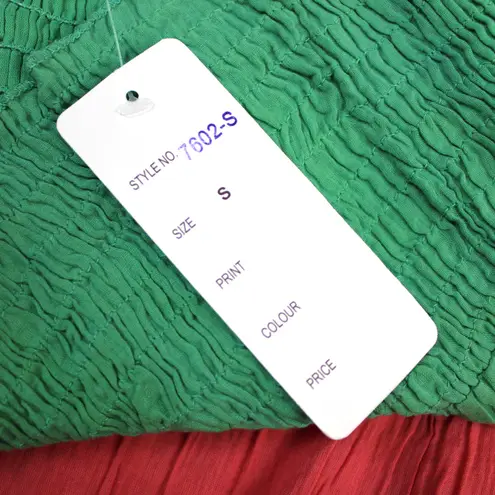 NEW Cute Options Womens S Sundress Smocked Gauzy Reggae Green Yellow Red