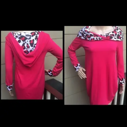 ✨ Cheetah / pink tunic long sleeve sweater✨ Pink