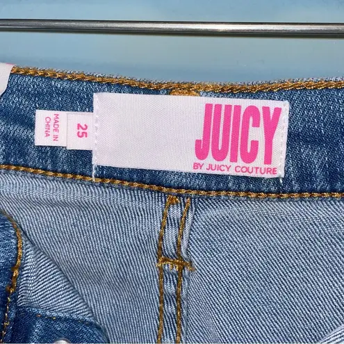 Juicy Couture Juicy by  Tattoo Patch Denim Skirt in Cabana Wash Size 25