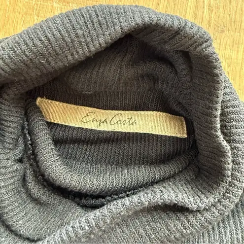 Enza Costa Black Turtleneck Sweater Size M