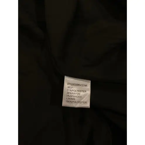 4SI3NNA Lorenzo Short Sleeve Belted Blazer Dress Notch Collar Black Medium