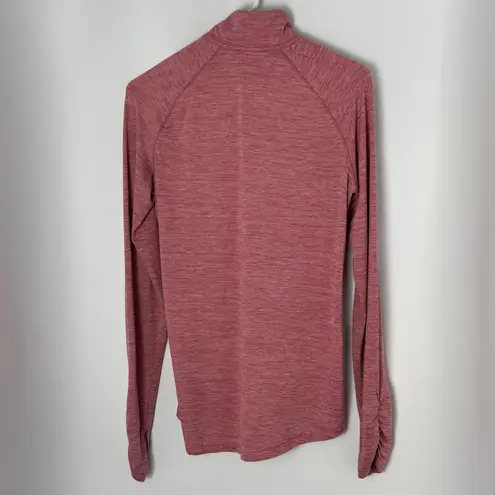 C9 Champion Champion Women’s Pink Heather Quarter-Zip Pullover Top Ruched Thumbholes Small