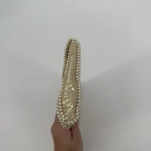 Bonsoir Vintage Beaded Clutch Bag Evening Bag Satin Glam