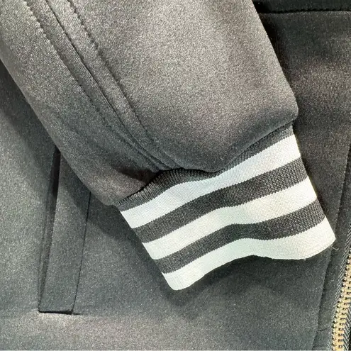 SJ Style Boutique Brand Gray & Black Ringer Trim Zip Front Varsity Jacket Size S