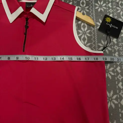 NWT Belyn Key Bk Birdie Sleeveless Polo Golf Tank Melon Pink Size Small