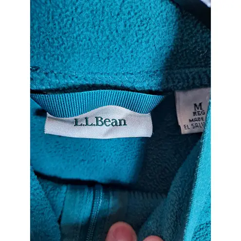L.L. Bean Women's Turquoise Fleece Quarter Zip Pullover Sweatshirts Size M Green Size M