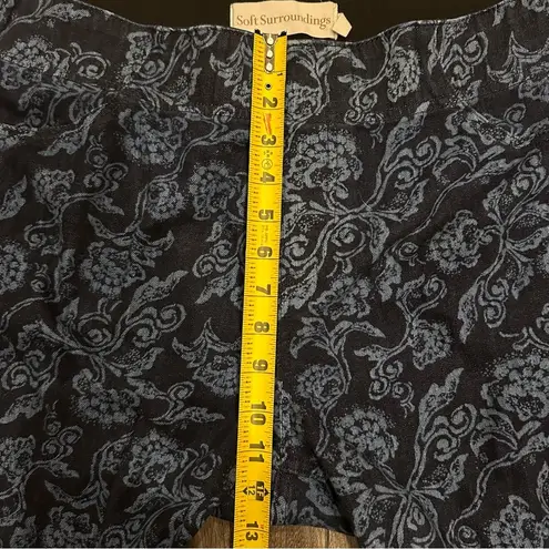 Soft Surroundings Floral Wide Leg Flare Pull on Jeans Size Large Boho Bell