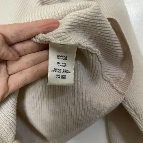 Rebecca Taylor wool tan knit high neck tie waist sweater size medium