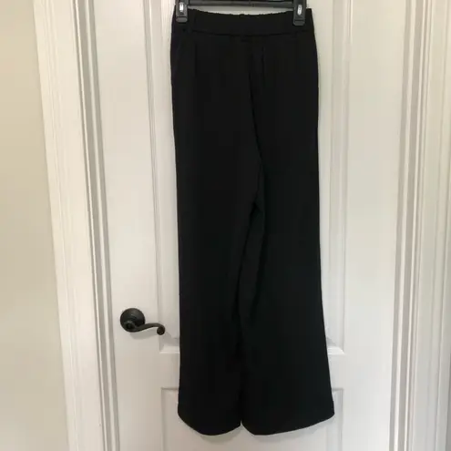 Commense Womens Dress Pants XS Black Pleated Front Wide Leg Casual Business