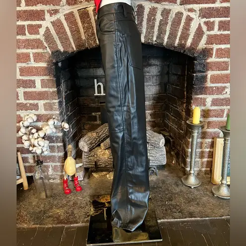 Bershka vegan leather wide leg jeans/pants