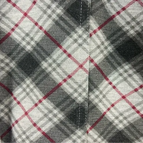 Daytrip Gray Plaid Cozy Flannel with Sweater Trim Jacket Size Medium