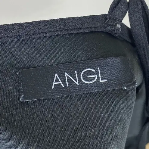 ANGL Black Cutout Trim Sleeveless Bodycon Cocktail Mini Dress Size S