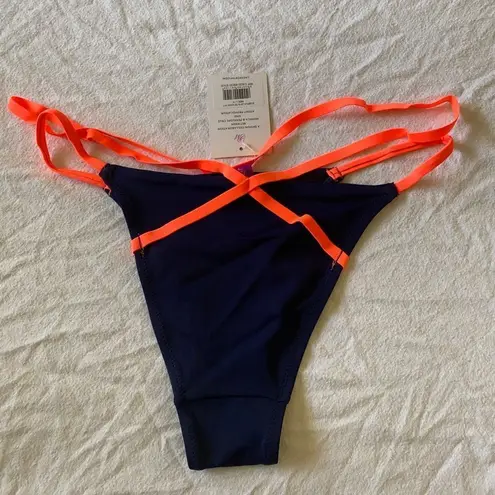 NWT L’Agent Eleena navy and orange swim bottoms size L Blue Size L
