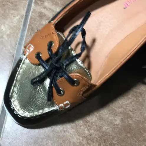 JustFab Boat
shoe with gold front