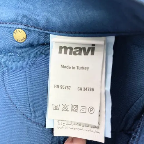 Mavi Karlina Mid Rise Skinny Jeans Womens 27 Blue Moto Zipper Retro Rocker